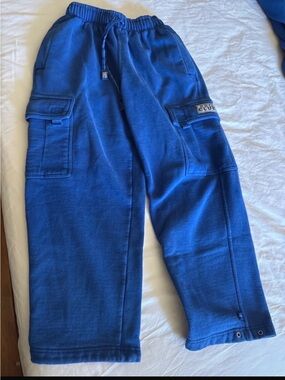 Men's Deep Blue Cargo Sweatpants with Utility Pockets